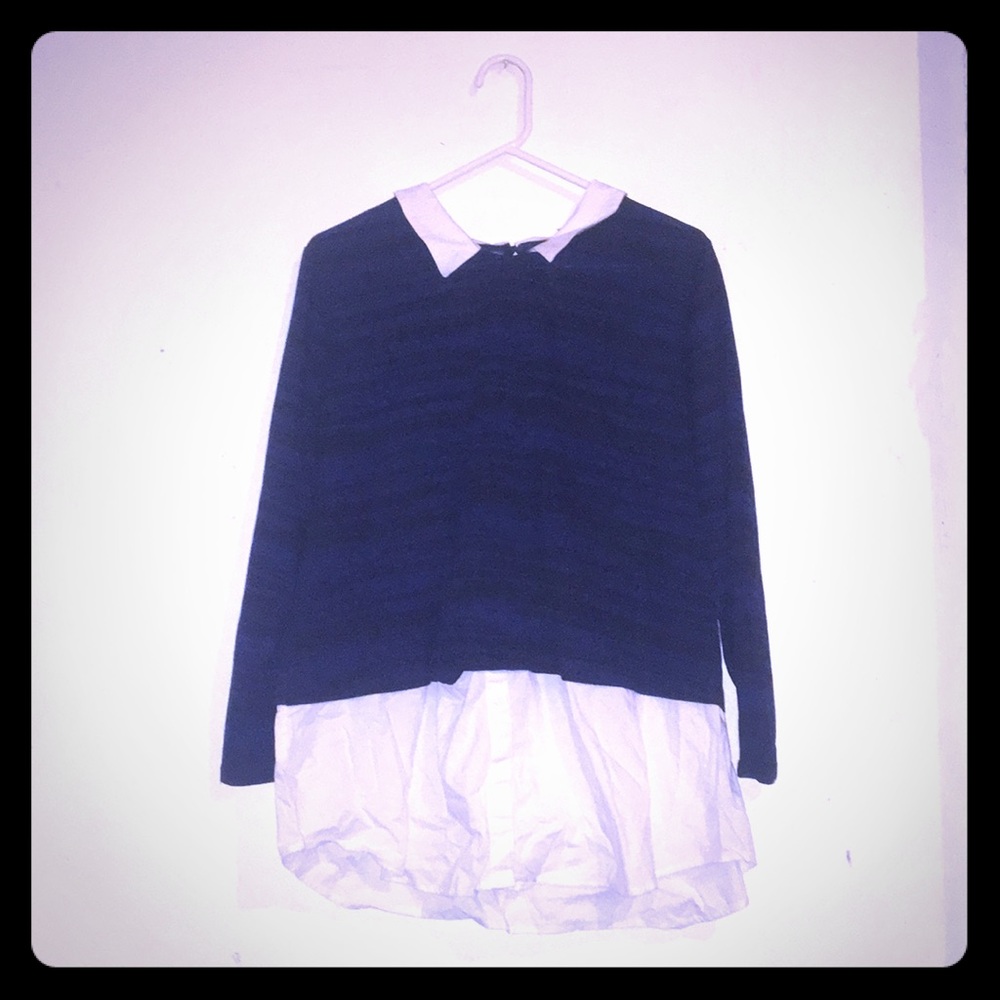 Blue, Black and White Shirt/Sweater